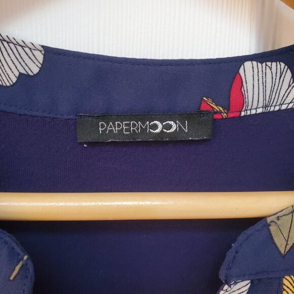 Papermoon Navy Floral Top Size Small - Mixed Material - Picture 5 of 8